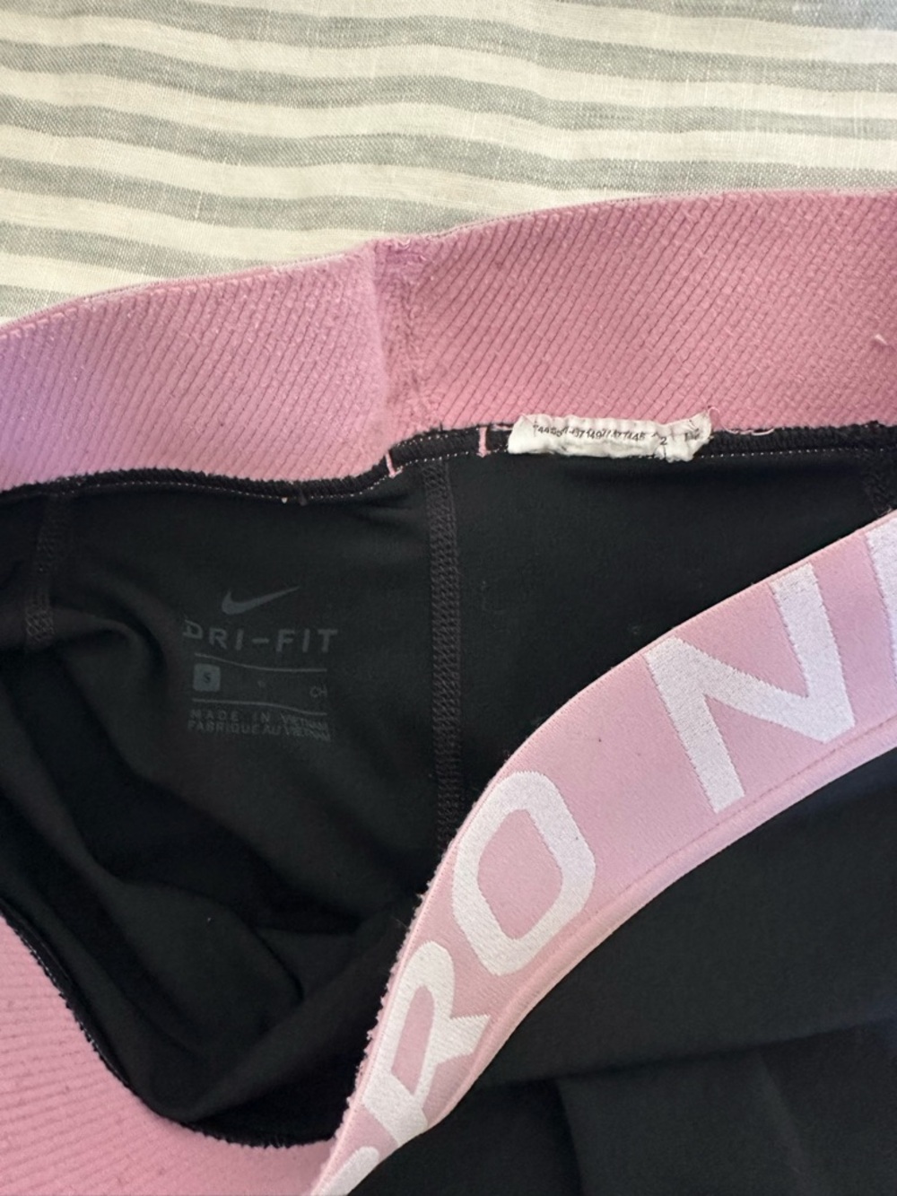 Nike Women's Black Performance Shorts with Pink Branded Waistband - Picture 2 of 2